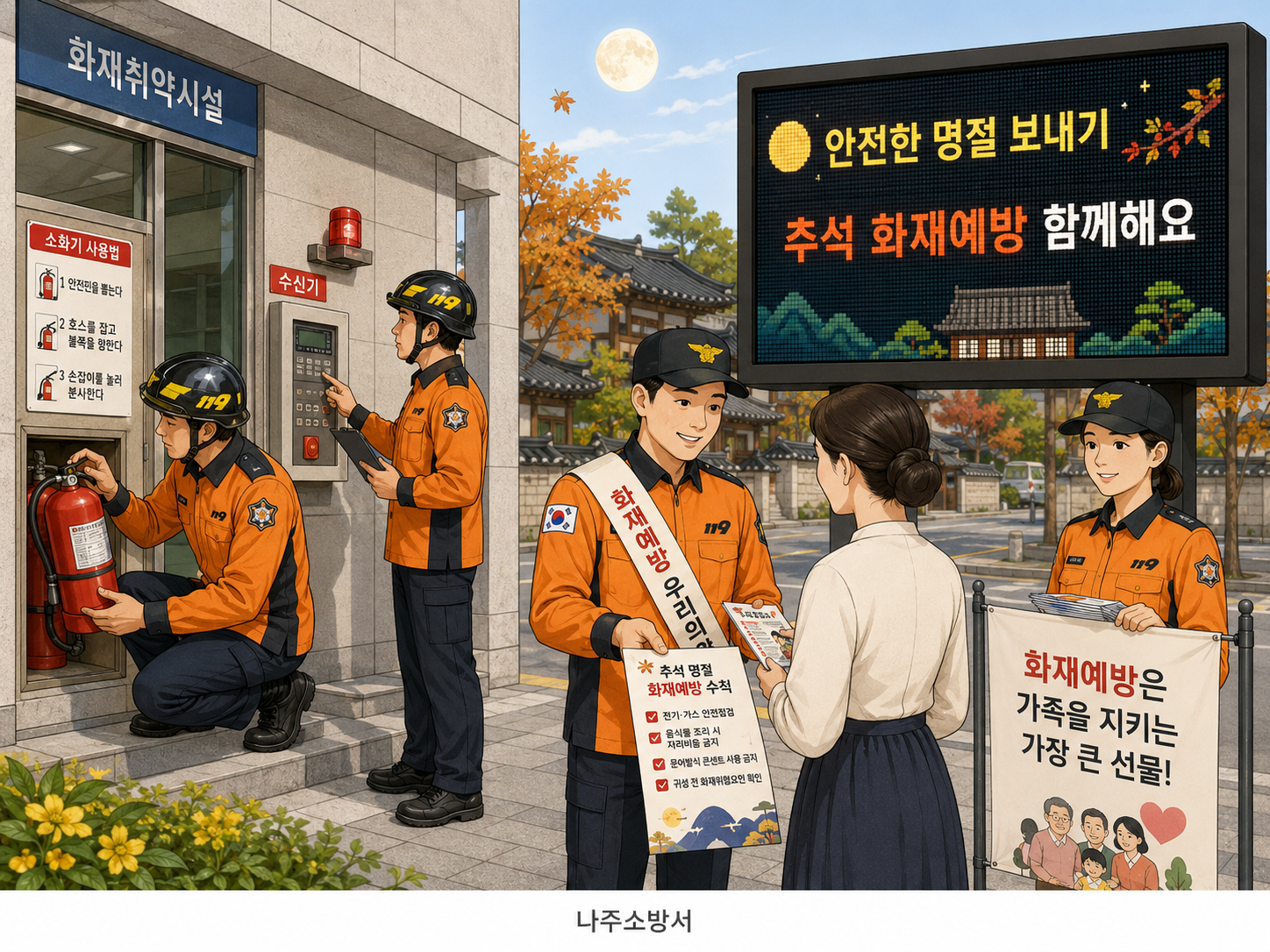 짧은 연휴, 더 촘촘하게 나주소방서 추석 화재예방 안전망 가동