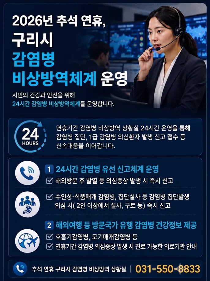 구리시, 추석 연휴 24시간 감염병 비상방역체계 가동