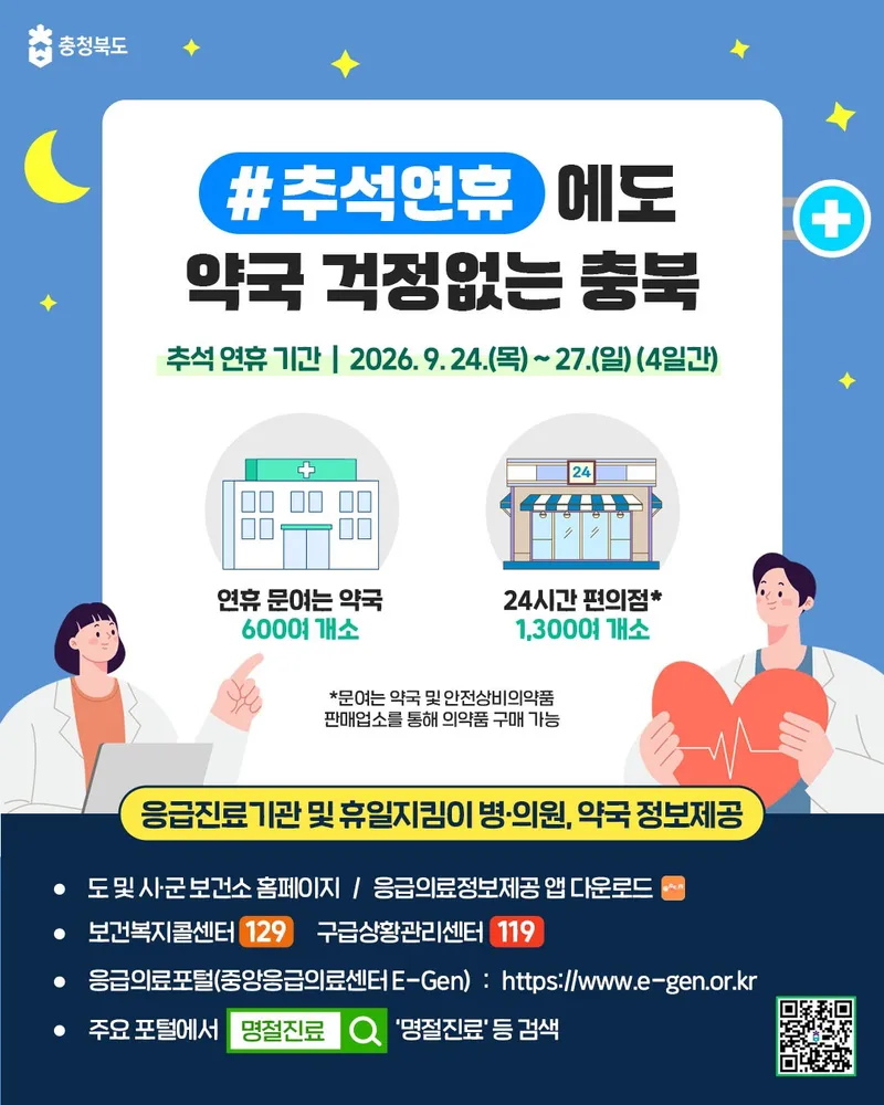 추석 연휴기간 도내 600여 개소 약국 ‘활짝’
