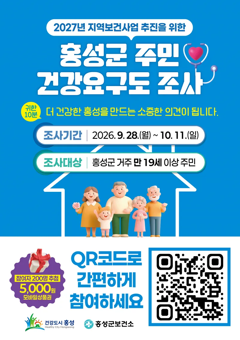 홍성군, 주민 목소리로 향후 4년 지역보건사업 방향 찾는다