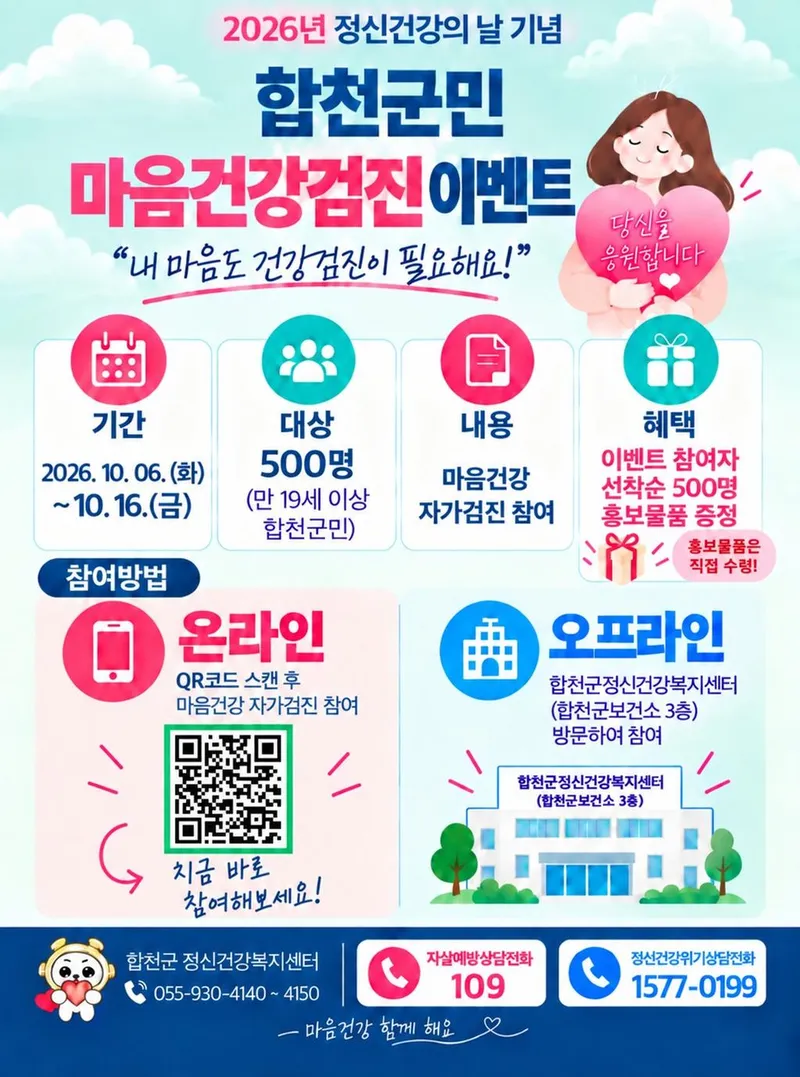 합천군, 2026년 정신건강 홍보주간 운영