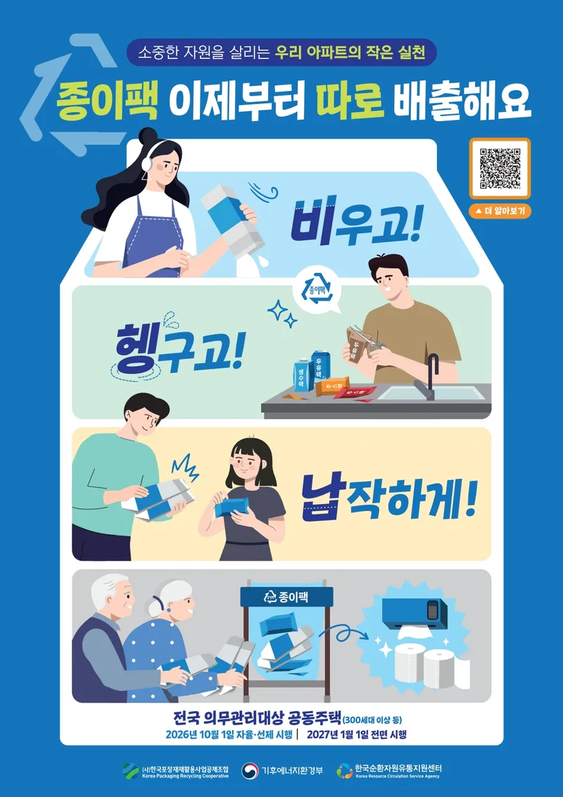원주시, 공동주택 종이팩 별도 분리배출 시범 운영
