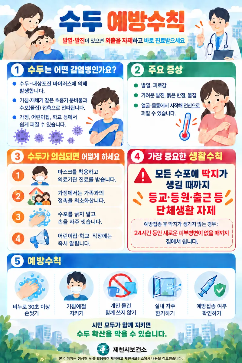제천시보건소, 수두 예방수칙 준수 당부