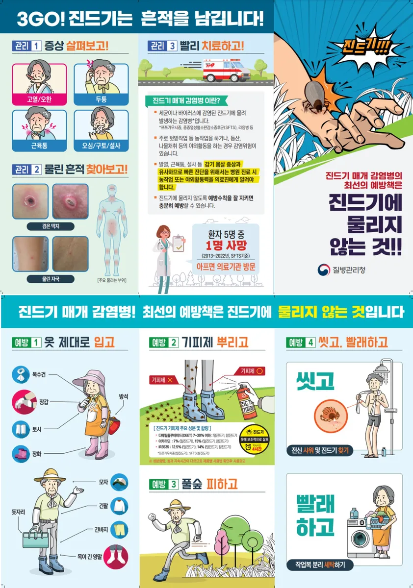 안산시, 가을철 진드기 매개 감염병 예방수칙 준수 당부
