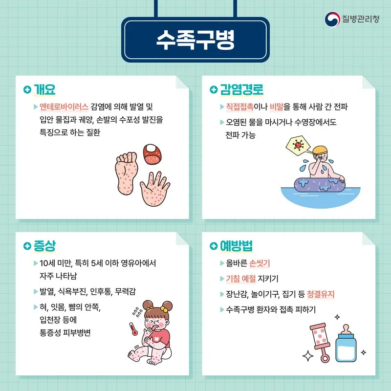 영유아 수족구병 확산…담양군, 의료기관·보육시설 예방 관리 강화 - 안전 | 코리아NEWS