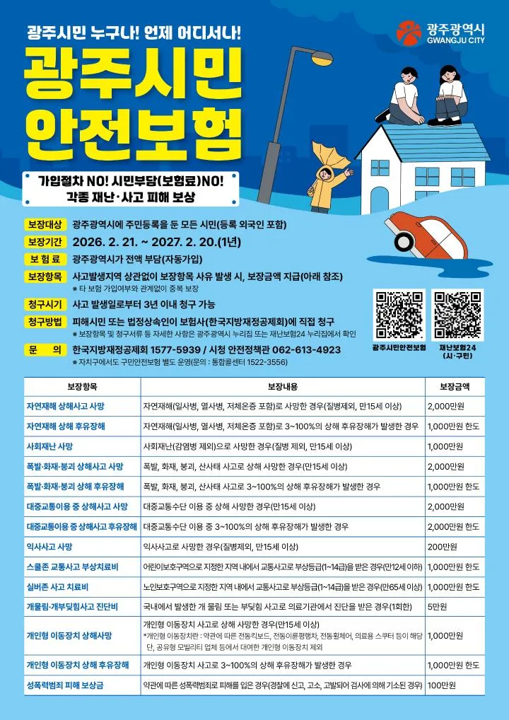 광주시-경찰, 재난 피해 시민 지원위한 '시민안전보험' 협력체계 구축