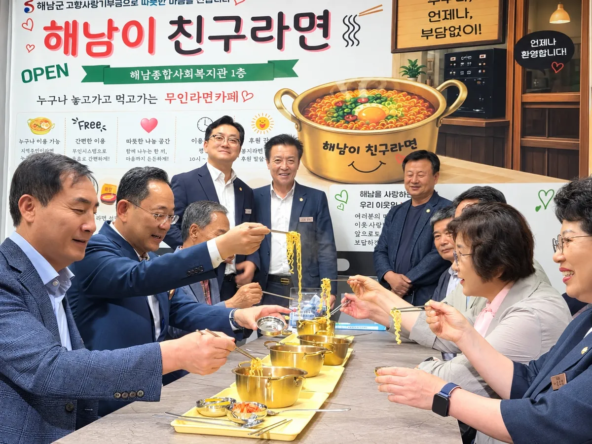해남군, 무인라면카페 '해남이 친구라면' 종합사회복지관 내 개소