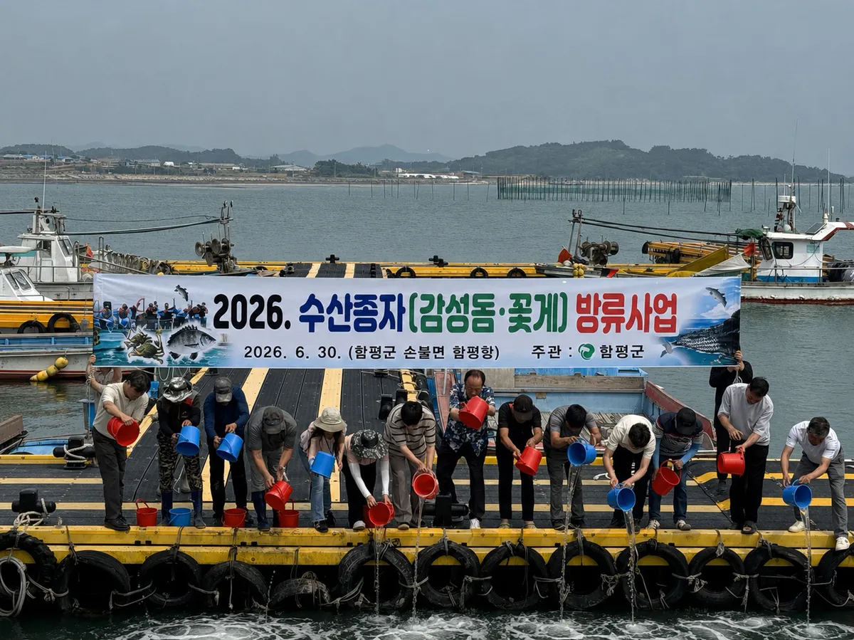 해양생태계 회복…함평군, 감성돔·꽃게 33만 마리 방류