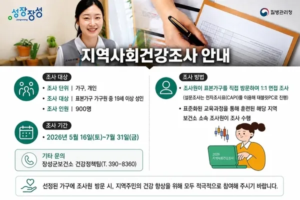 건강한 장성의 미래, 여러분의 목소리로 완성됩니다