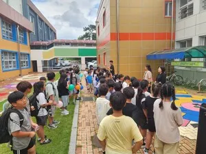학생들의 손으로 완성한 함평초, ‘세상에 하나뿐인’ 바닥놀이터 개장