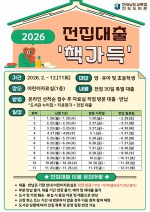 진도도서관, 아이들 책 읽힐까? ‘책가득’ 30일 장기 대출 시작