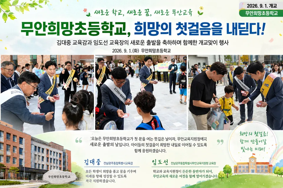 '희망의 첫걸음' 무안희망초등학교 개교 행사 성료 - 교육 | 코리아NEWS