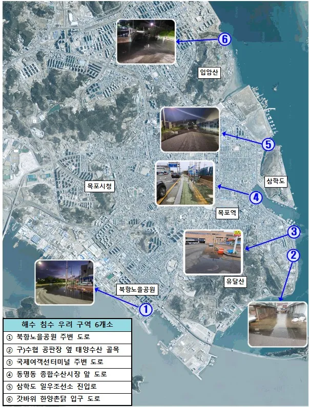 목포시, 조위 4.92m 상승 대비 해수 침수 방재시설 점검