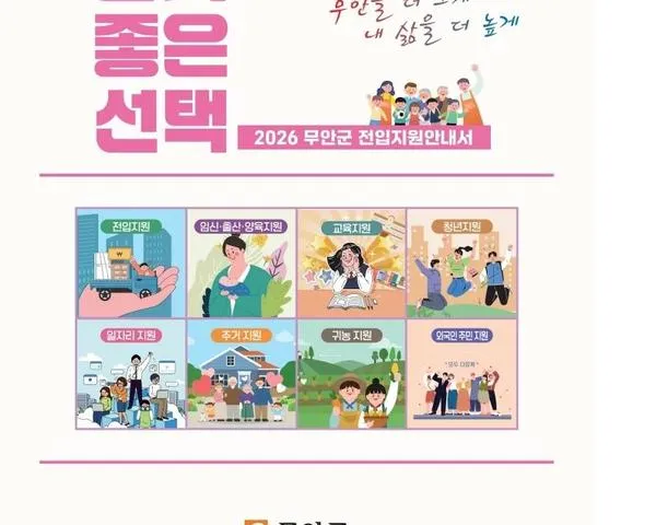무안군, 인구 유입 위한 ‘2026 전입지원 안내서’ 발간