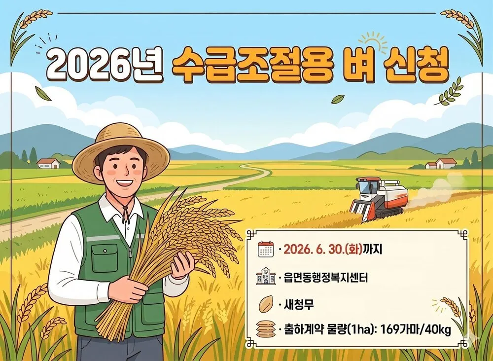나주시, 전략작물직불제 신규 품목 ‘수급조절용 벼’ 참여 농가 모집