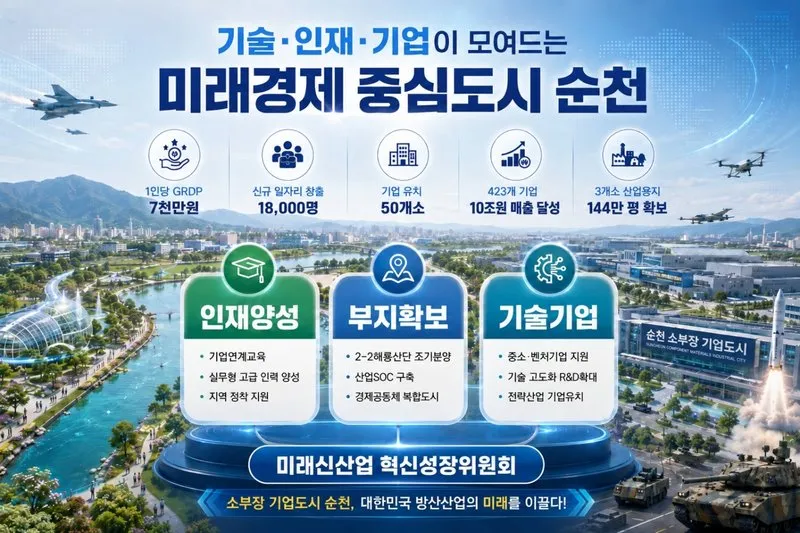 순천, 산업구조 대전환… 기술·인재·기업 모여드는 미래경제 중심도시 도약