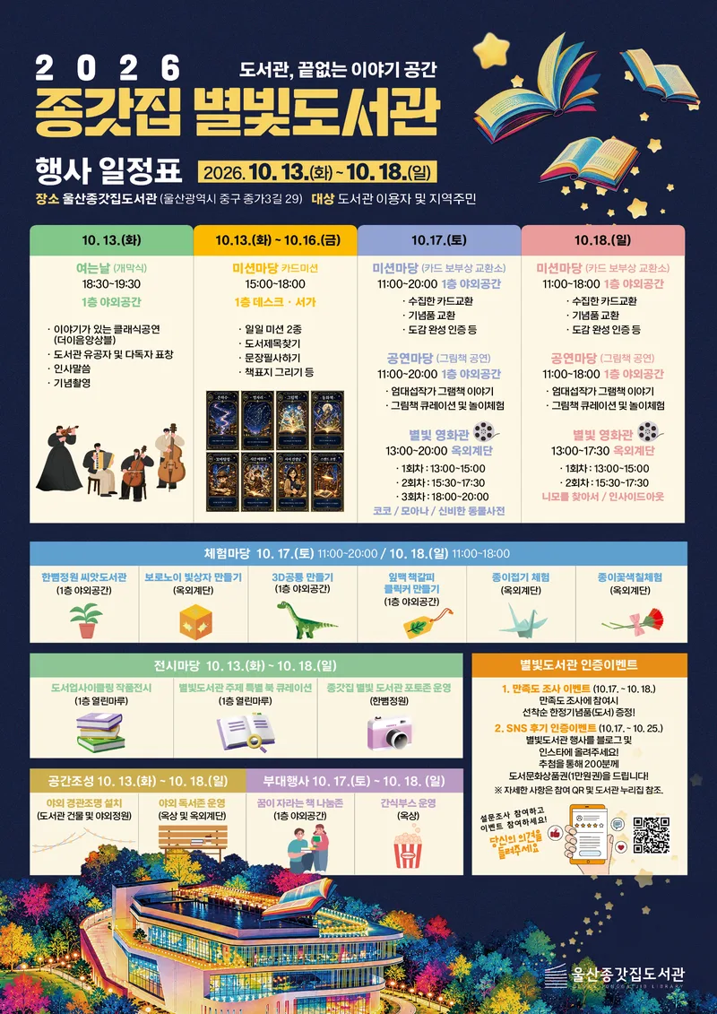 ‘도서관, 끝없는 이야기 공간’…2026 종갓집 별빛도서관 행사 운영