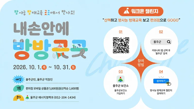 울주군, 워크옵 앱 연계 ‘방방곳곳 챌린지’ 운영