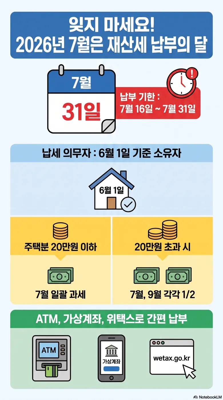 영암군, 재산세 납부 기한 31일까지…연체 시 가산세 부과