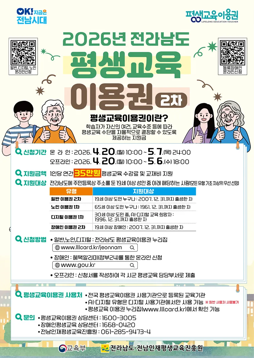 AI·디지털 분야 신설…여수시, 368명 대상 평생교육이용권 참여자 모집