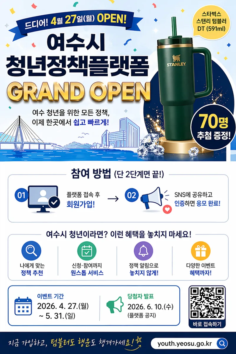 여수시, 청년정책 한곳에…맞춤형 통합 플랫폼 27일 개시